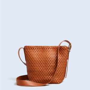 Madewell Mini Woven Leather Bucket Bag